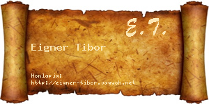 Eigner Tibor névjegykártya